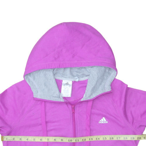 Womens UK Size L adidas Pink Full Zip Hoodie