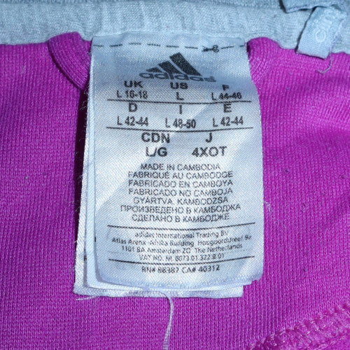 Womens UK Size L adidas Pink Full Zip Hoodie