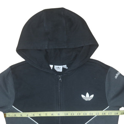 Adidas Boys Black 13-14 Years 1/2 Zip Hooded Sweatshirt with Logo