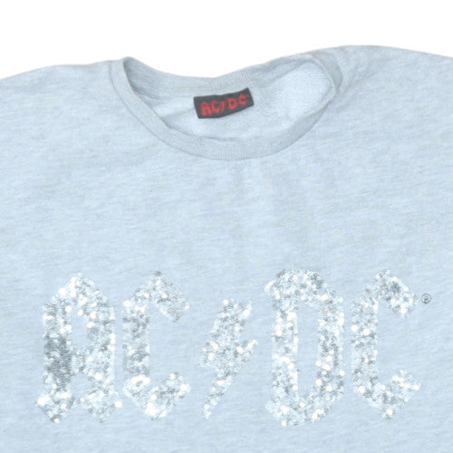 Womens UK Size 14 AC/DC Grey Pullover Sweatshirt