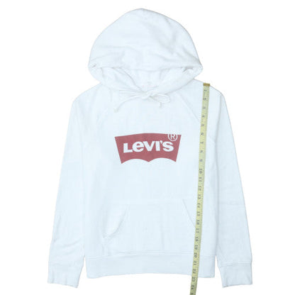 Womens UK Size M Levi's White Pullover Hoodie