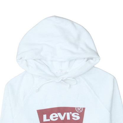 Womens UK Size M Levi's White Pullover Hoodie