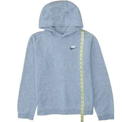Nike Boys Grey XL Fleece Pullover Hoodie with Logo and Kangaroo Pocket