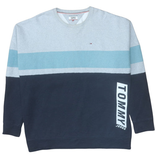 Mens UK Size 2XL Tommy Jeans Blue Pullover Sweatshirt