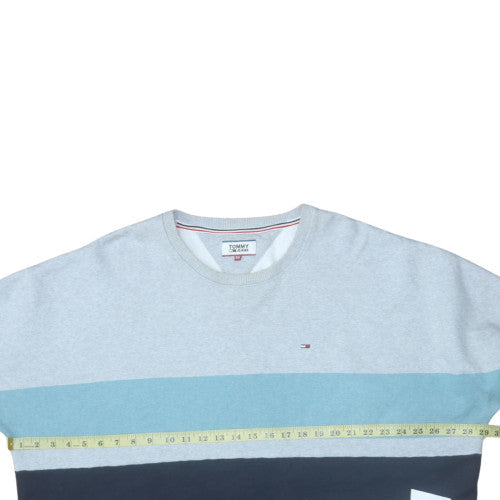 Mens UK Size 2XL Tommy Jeans Blue Pullover Sweatshirt