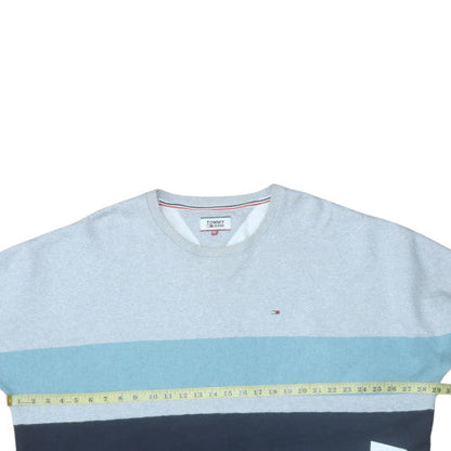 Mens UK Size 2XL Tommy Jeans Blue Pullover Sweatshirt