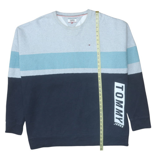 Mens UK Size 2XL Tommy Jeans Blue Pullover Sweatshirt