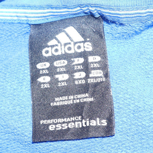 Mens UK Size 2XL adidas Blue Full Zip Hoodie