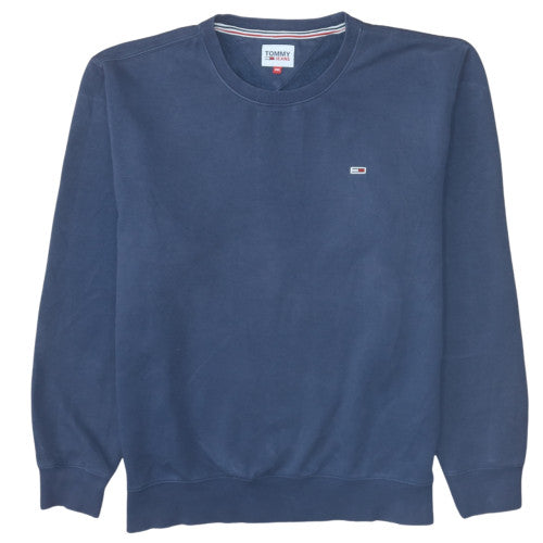 Mens UK Size 2XL Tommy Jeans Blue Pullover Sweatshirt