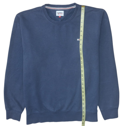 Mens UK Size 2XL Tommy Jeans Blue Pullover Sweatshirt