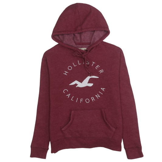 Womens UK Size XS Hollister Red Pullover Hoodie