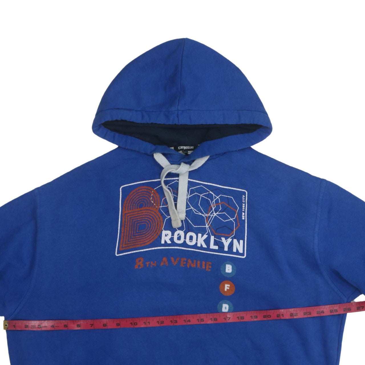 Mens UK Size XXL Cargo Quay Blue Pullover Hoodie