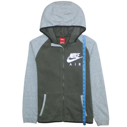 Nike Boys Olive & Grey Full Zip Hoodie Sweatshirt XL 13-15 Years Hooded