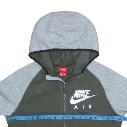 Nike Boys Olive & Grey Full Zip Hoodie Sweatshirt XL 13-15 Years Hooded