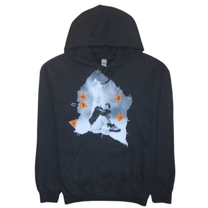 Mens UK Size L Gildan Black Pullover Hoodie