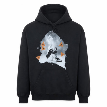 Mens UK Size L Gildan Black Pullover Hoodie
