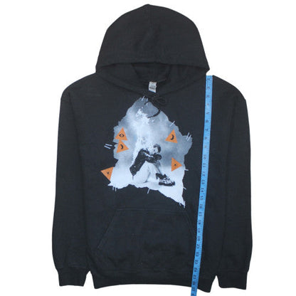 Mens UK Size L Gildan Black Pullover Hoodie