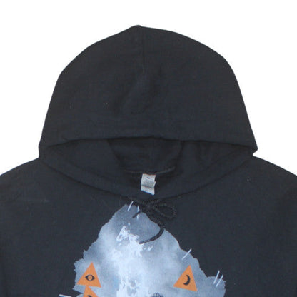 Mens UK Size L Gildan Black Pullover Hoodie