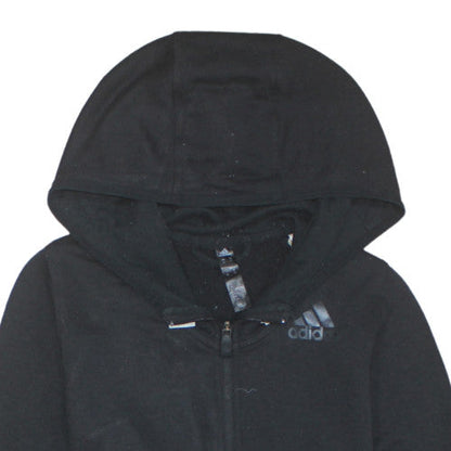 Womens UK Size XS adidas Black Full Zip Hoodie