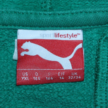 Puma Boys Green & Navy IRFU Hoodie Sweatshirt Size 14 (164) Cotton Blend