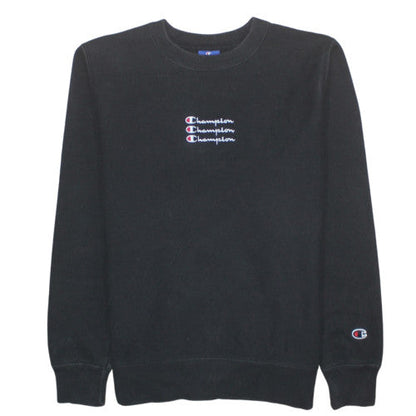 Womens UK Size S Champion Black Pullover Sweatshirt