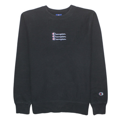 Womens UK Size S Champion Black Pullover Sweatshirt