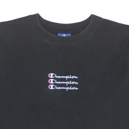 Womens UK Size S Champion Black Pullover Sweatshirt