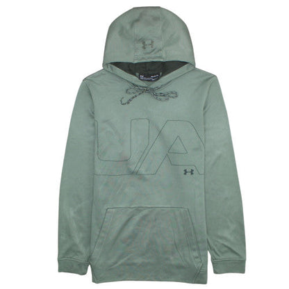 Mens UK Size M Under armour Green Pullover Hoodie