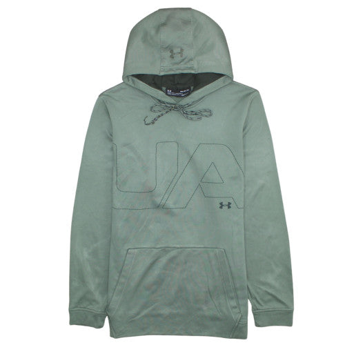 Mens UK Size M Under armour Green Pullover Hoodie