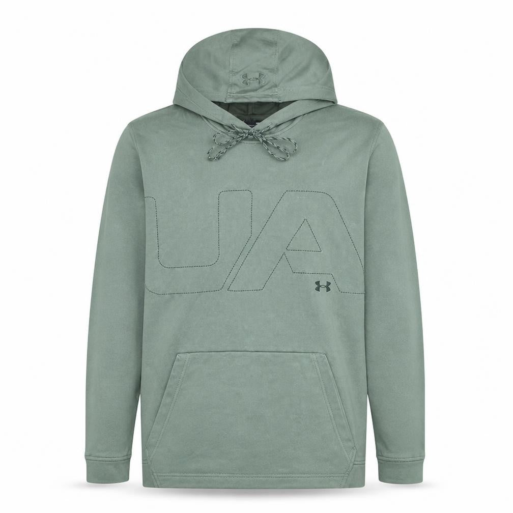 Mens UK Size M Under armour Green Pullover Hoodie