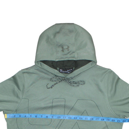 Mens UK Size M Under armour Green Pullover Hoodie