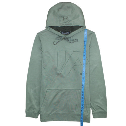 Mens UK Size M Under armour Green Pullover Hoodie