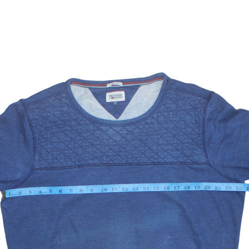 Mens UK Size XL Hilfiger Denim Blue Pullover Sweatshirt