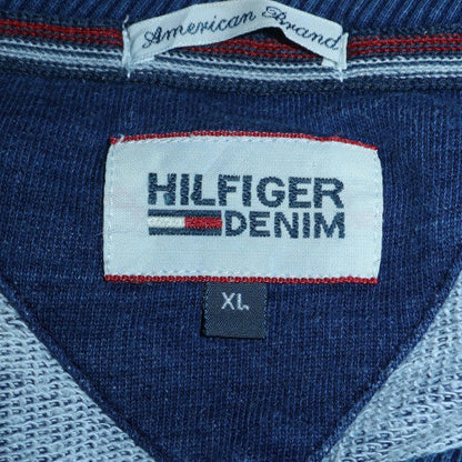 Mens UK Size XL Hilfiger Denim Blue Pullover Sweatshirt