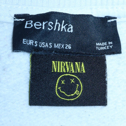 Womens UK Size S Bershka White Pullover Sweatshirt