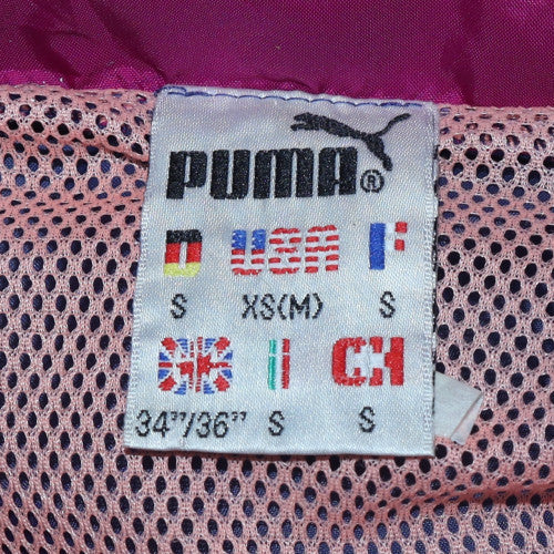 Puma Womens Blue Colourblock Windbreaker Jacket Size S Vintage