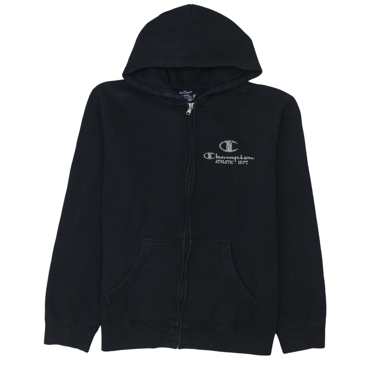 Womens UK Size L Champion Black Full Zip Hoodie