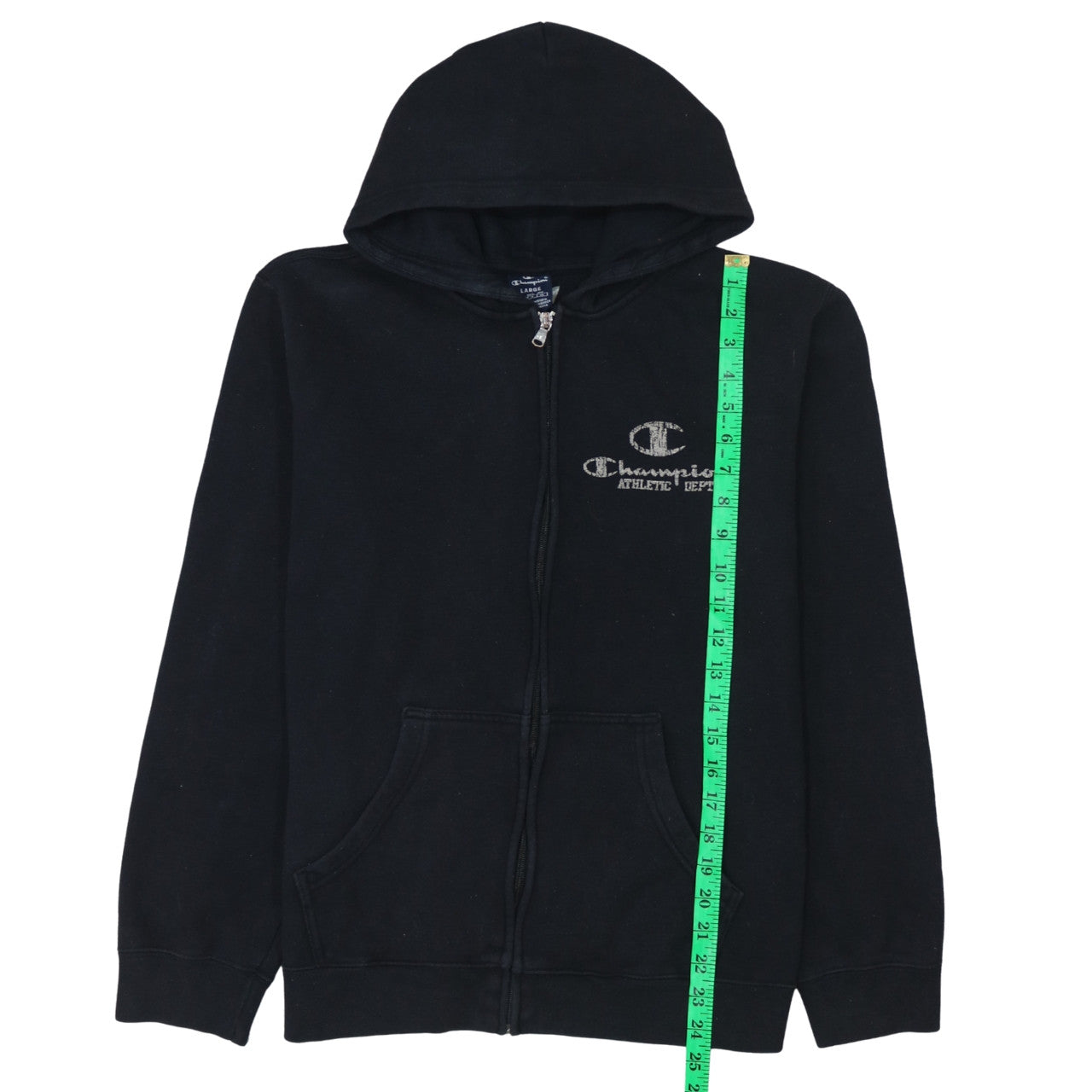 Womens UK Size L Champion Black Full Zip Hoodie