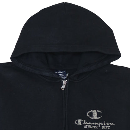 Womens UK Size L Champion Black Full Zip Hoodie