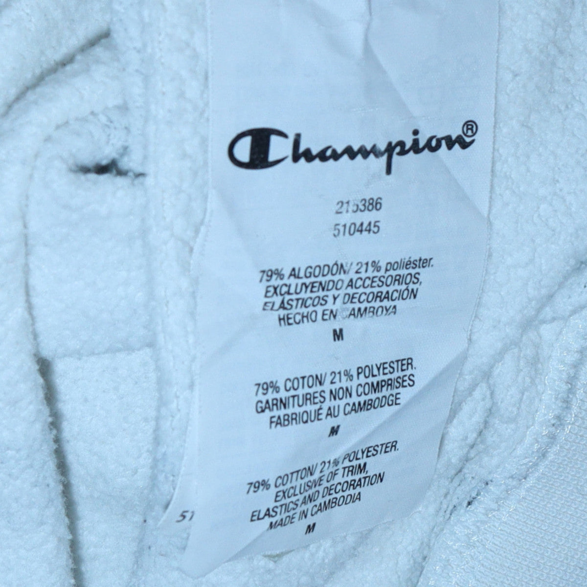 Womens UK Size M Champion White Pullover Hoodie