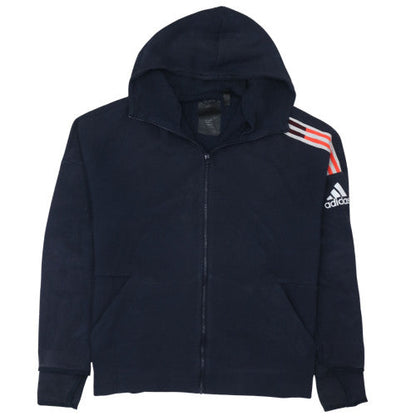 Mens UK Size M adidas Blue Full Zip Hoodie