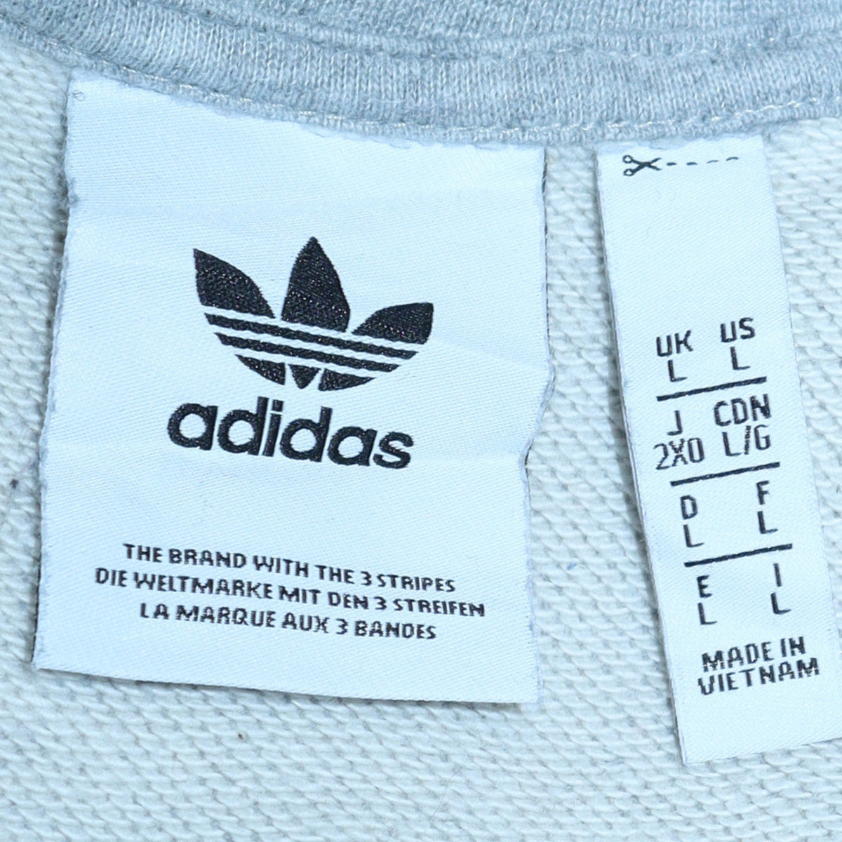 Mens UK Size L adidas Grey Pullover Sweatshirt