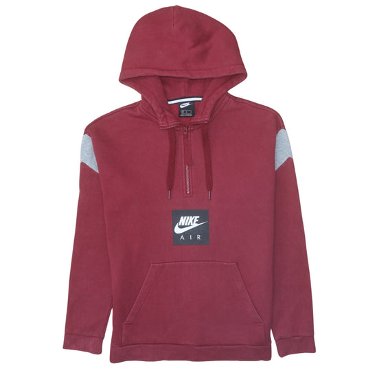 Mens UK Size M Nike Red 1/2 Zip Hoodie