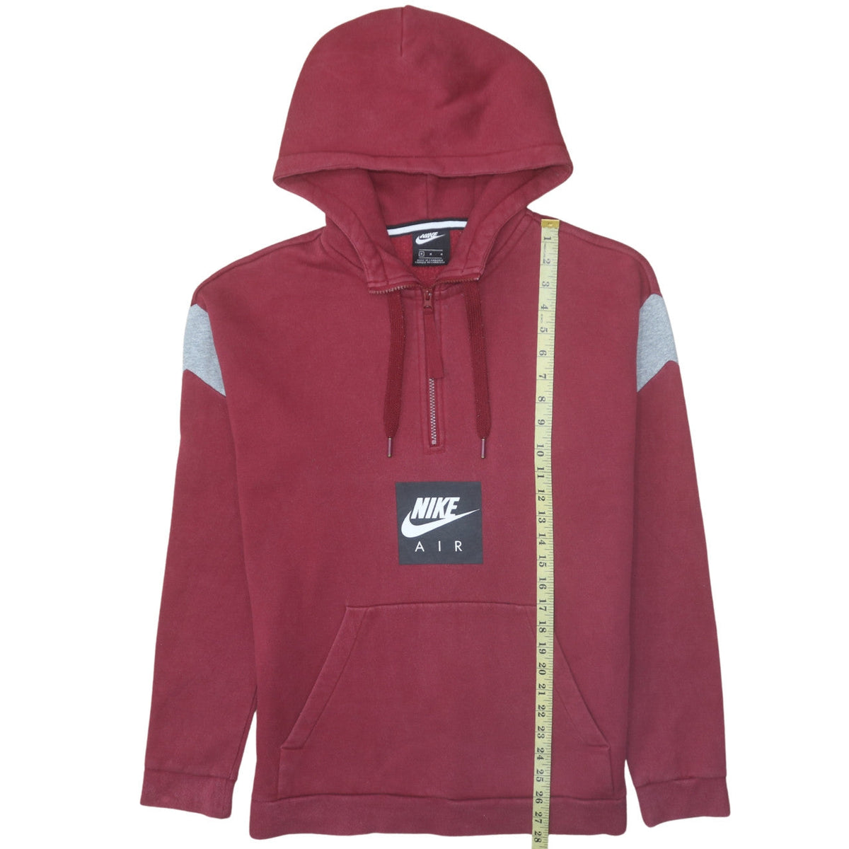 Mens UK Size M Nike Red 1/2 Zip Hoodie