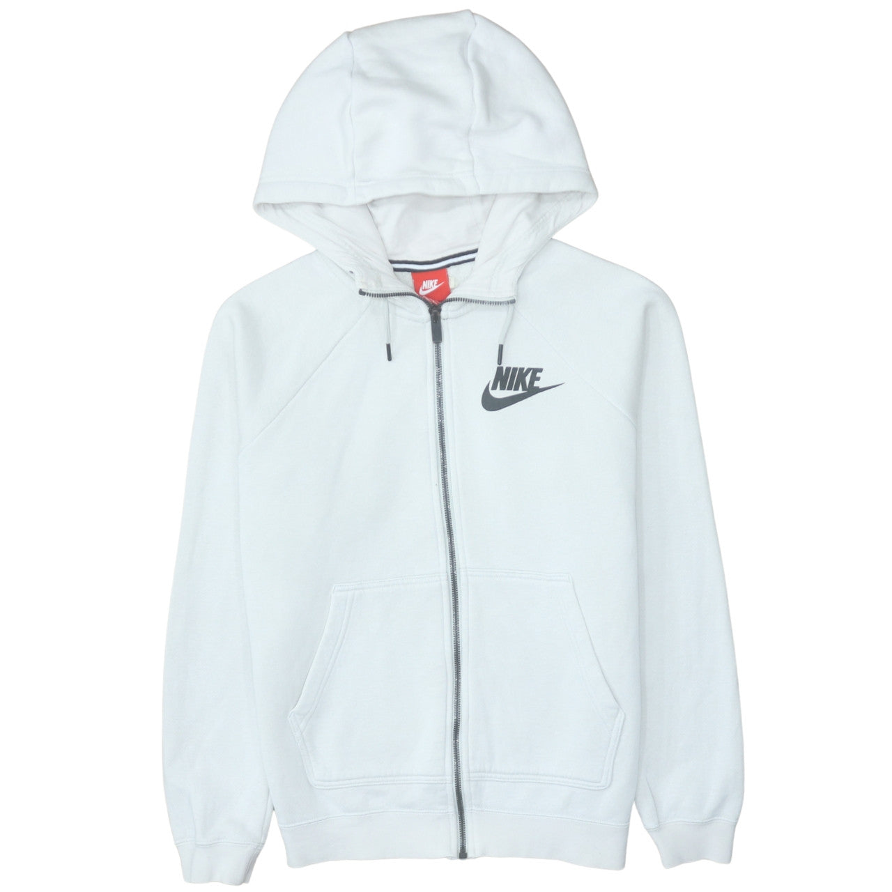 Mens UK Size S Nike White Full Zip Hoodie