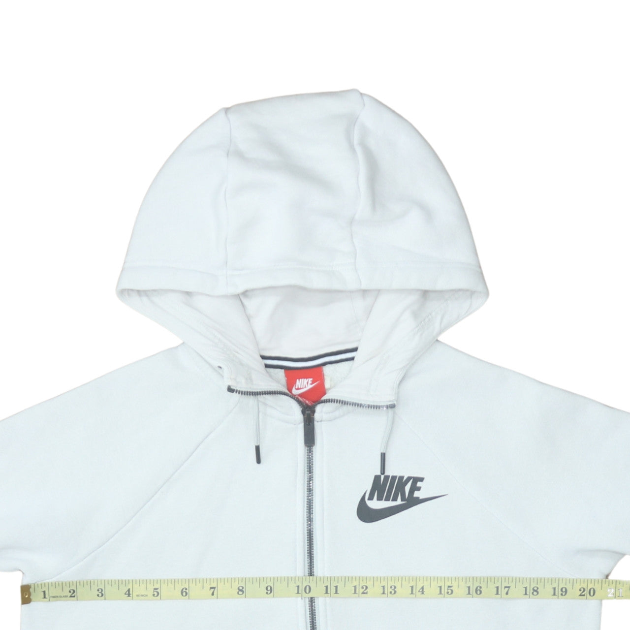 Mens UK Size S Nike White Full Zip Hoodie