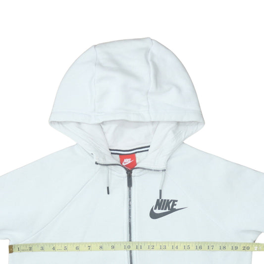 Mens UK Size S Nike White Full Zip Hoodie