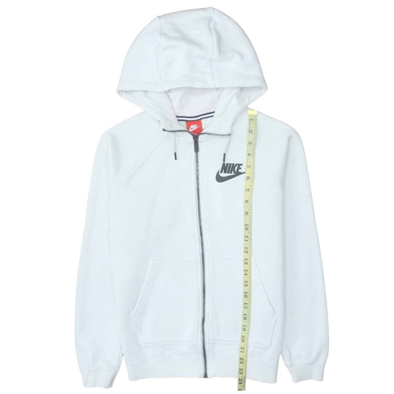 Mens UK Size S Nike White Full Zip Hoodie