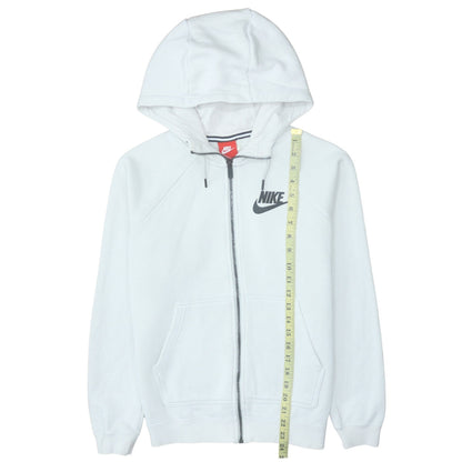 Mens UK Size S Nike White Full Zip Hoodie