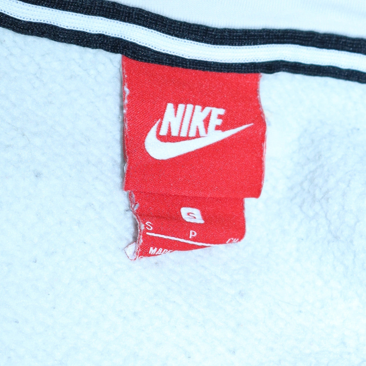 Mens UK Size S Nike White Full Zip Hoodie